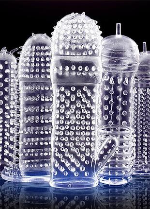 Ультра-эластичный набор рельефных насадок (5 штук) для усиленной стимуляции, sexshop tfa