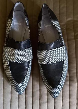 Новые шикарные туфли размер 40 бренд imsades 77 италия кожа, твид,