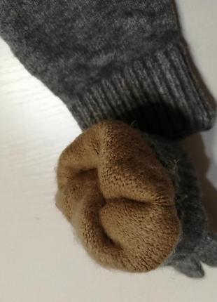 Перчатки тёплые толстые шерсть ангора акрил разные2 фото