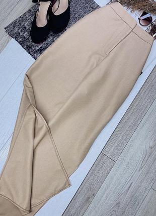 Бежеві брюки asos l брюки палаццо з боковими розрізами жіночі штани на високій посадці