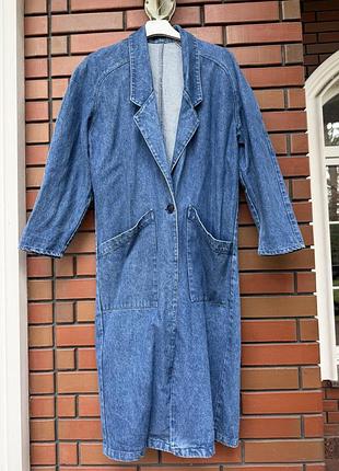 Тренч плащ джинсовий вінтажний