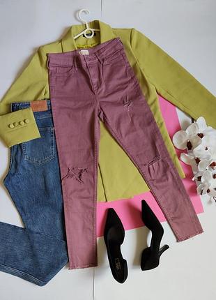 Распродажа джинсы узкие розовые скинни 🎀