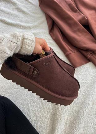 Уггі ugg lanah clog brown platform, угги