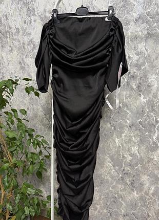 Сукня плаття чорна нова сатинова сукня збірка missguided 8