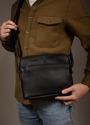 Шкіряна сумка месенджер через плече  натуральна шкіра