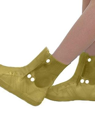 Бахіли на взуття гумові від води та бруду lesko sb-108 2xl 42-43 (brown)-lvr