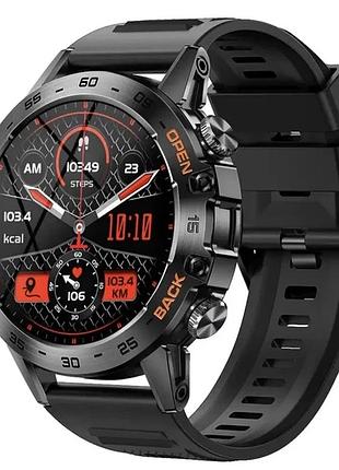 Смарт-часы lemfo k52 original силиконовый ремешок (black black)-lvr