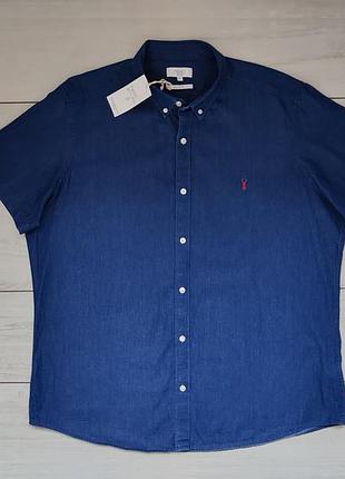 Джинсовая рубашка шведка базовый мужской хлопок 100% короткий рукав