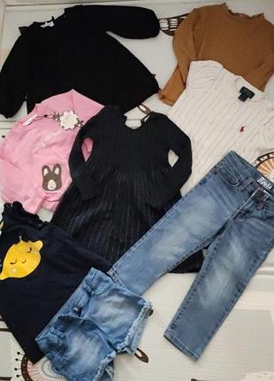 Лот одежды вещей на девочку 12-18 24 месяца осень платья лонг свитера джинсы