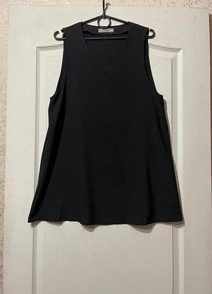 Удлиненная черная майка 50-52 (14)