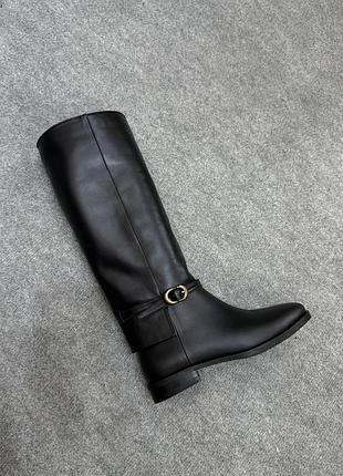 Натуральные кожаные демисезонные сапоги цвета шоколад