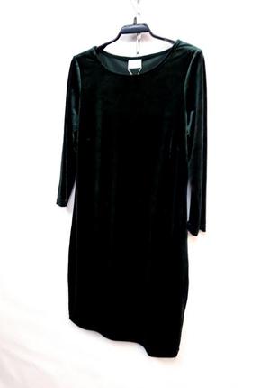 Изумрудное велюровое платье vila размер м5 фото