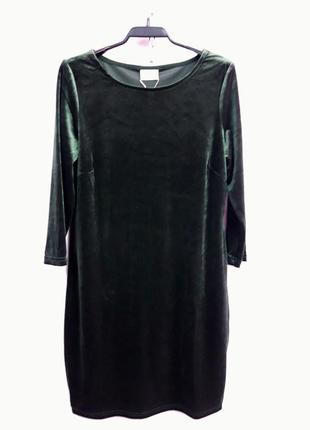 Изумрудное велюровое платье vila размер м6 фото