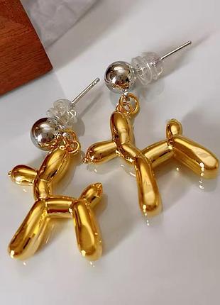 Серьги "надувные" шарики собачки