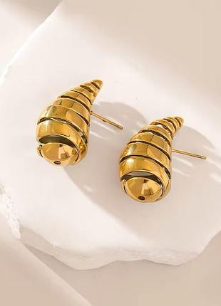 Серьги нержавеющие капли