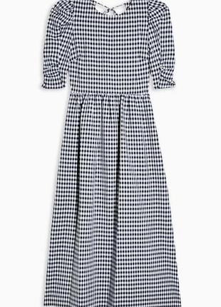 Платье миди с карманами и открытой спинкой на шнуровке. topshop