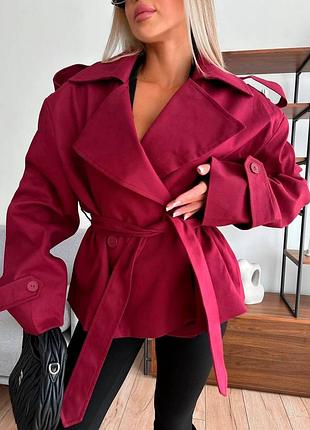 Укорочений жіночий тренч на підкладці