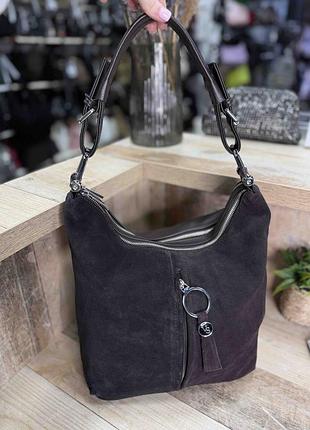 Женская сумка мешок замша / экокожа