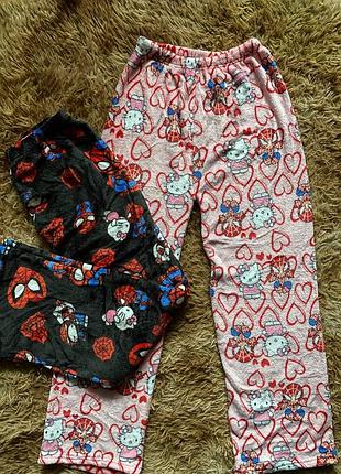 Плюшеві штани парні hello kitty. spider man. batman. kuromi. хелловін.