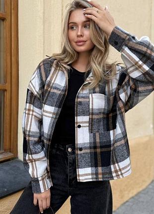 ❤️укороченная oversize рубашка из байки