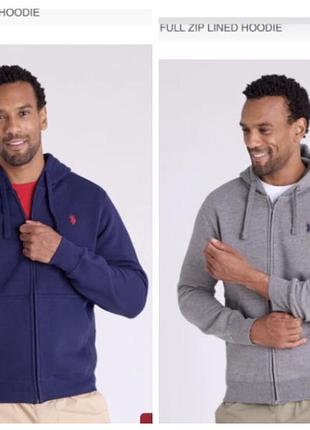 Кофта на молнії, худі з капюшоном u.s. polo assn (оригінал) l