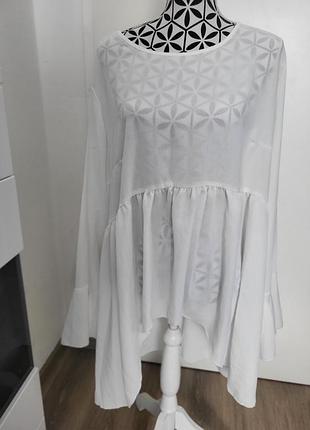 🌸🕊️🌿 ... туніка жіноча великого розміру біла оверсайз ... 🌿🕊️🌸