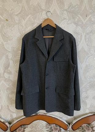 Сірий структурний класичний жакет піджак пальто куртка блейзер trussardi jeans viscose blazer jacket оригінал