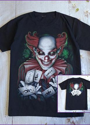 Чоловіча хорор футболка хеллоуїн злий клоун, джокер на m-l розмір