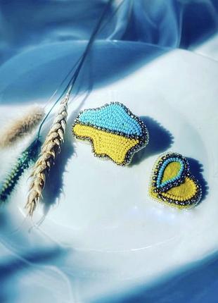 Брош україна з бісеру ручна робота