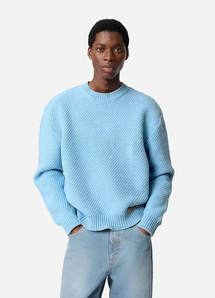 Axel arigato block textured cotton-blend crew-neck sweater [kmh016487]