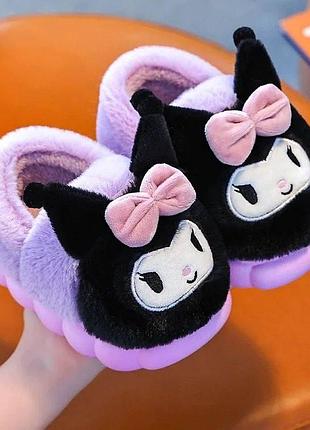 Капці 156, р.24,26,28,30,32, плюш, бузковий/чорний