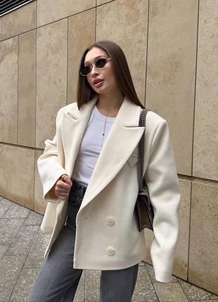 Теплый осенний кашемировый пиджак жакет