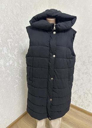 Актуальна подовжений жилет, жилетка з капюшоном великий розмір