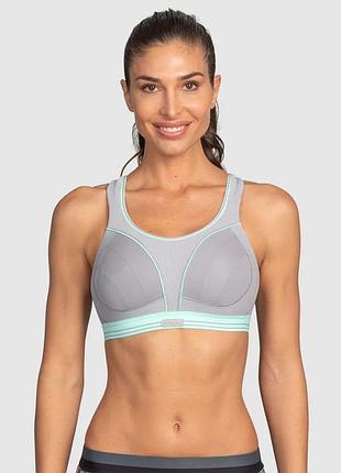 Бюстгальтер спортивный sshock absorber ultimeate run bra - grey aloe s5044, 65g-h
