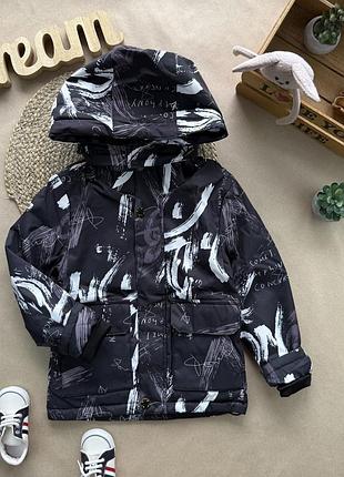 Куртка принт граффити 86-110