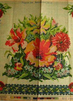 Схема вышивки цветная картина цветы, этнический узор, набор 10 видов.