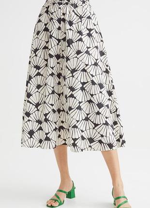 Спідниця міді (довга) з бавовни з принтом h&m