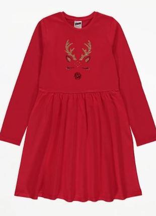 Праздничное платье для девочки от george новый год рождество олень