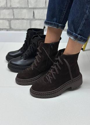 Ботинки женские демисезонные натуральная кожа и замша