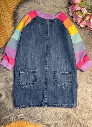 Крута стильна джинсова сукня з яскравими рукавами на дівчинку 2/3р next