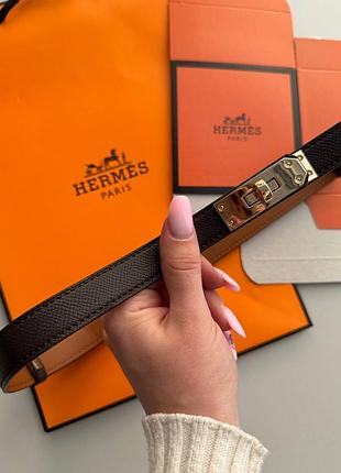 Ремень 2см кожа китай пояс из кожи коричневый золото, ремень в брюки, ремень женский, ремень шоколад кожаный пояс стиль хермес кэлли hermes kelly