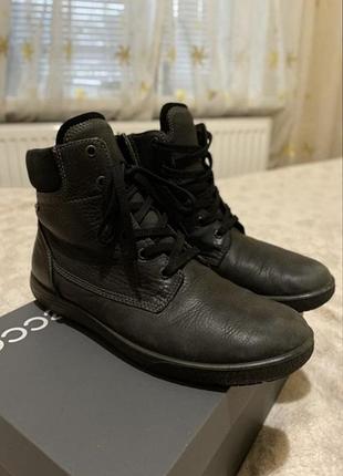 Черевики на шнурівці ecco gore tex шкіряні хакі жіночі/чоловічі унісекс 42/27.5