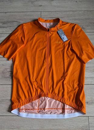 Вело футболка чоловіча велосипедна джерсі вело одяг dhb з коротким рукавом помаранчова xxl