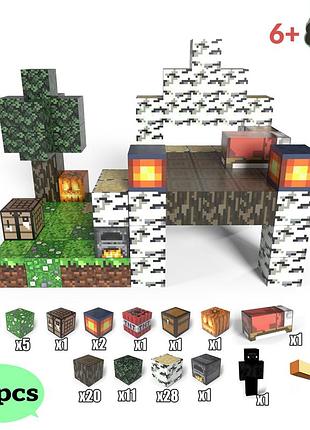 Магнитный конструктор для детей дом на дереве конструктор в стиле minecraft 85 деталей из дерева