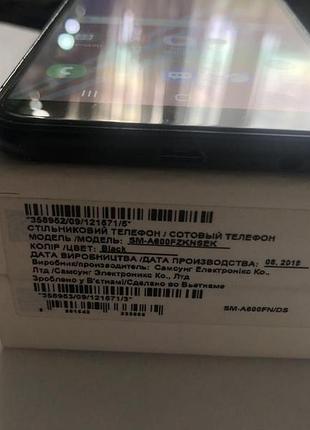 Смартфон samsung galaxy a6 a600f black 3/32, 2018 6