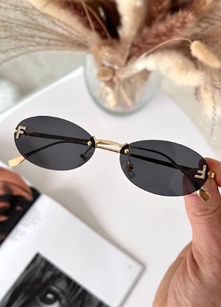 Летние солнцезащитные очки черные для лета женские очки черного цвета на летнее сосновозащитное чёрное