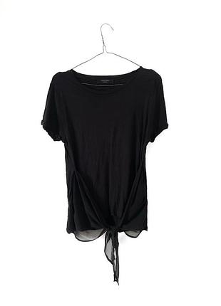 Черная футболка из смеси шерсти allsaints