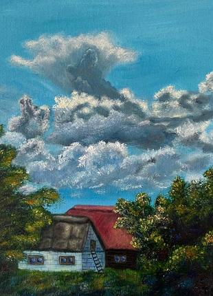 Картина олією "дивні хмари"