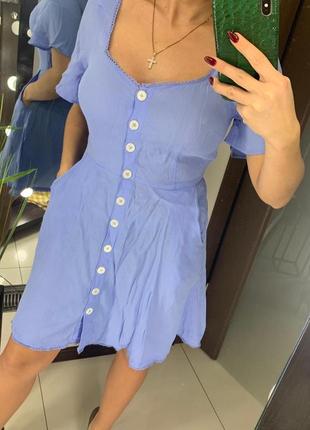 👗очаровательное голубое платье миди/свободное платье с карманами/платье миди пуговицы👗