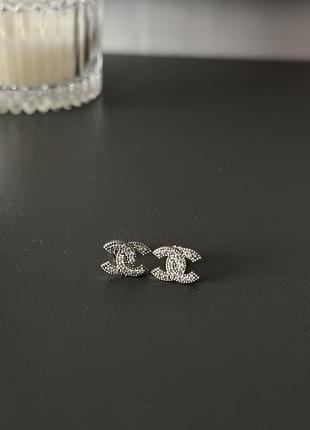 Срібні сережки бренд гвоздик з камінчиками